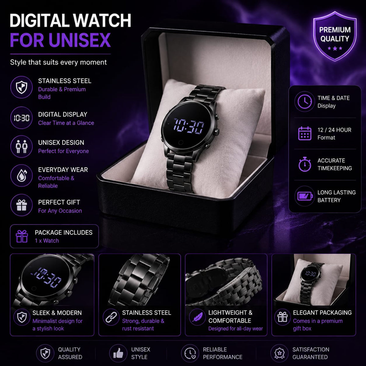 Digital Watch For Unisex