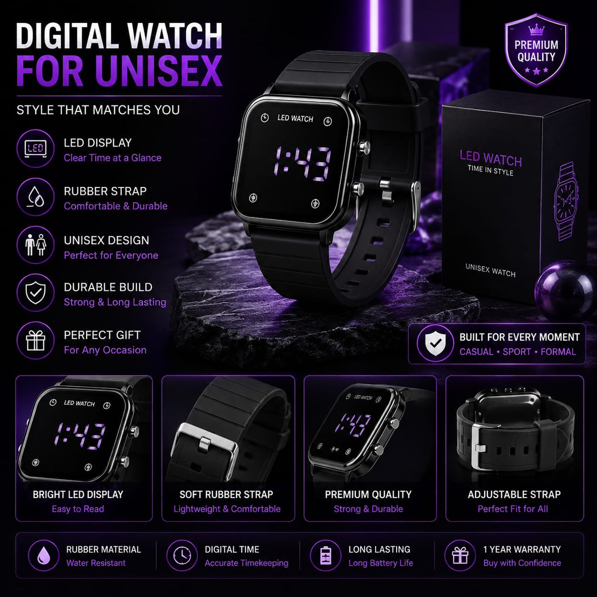 Ultra Display LED  Wrist Watch