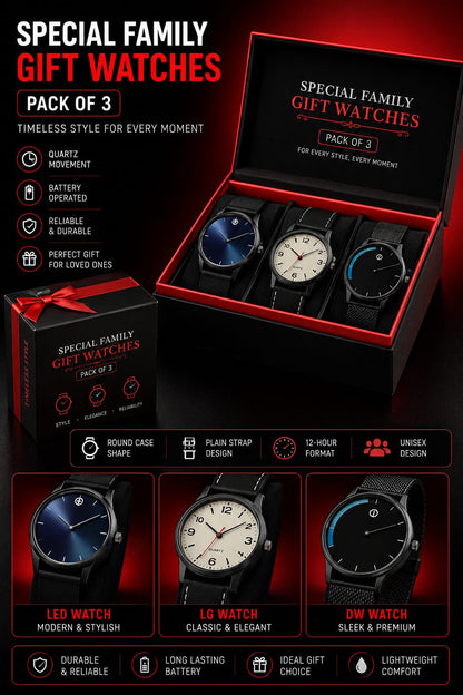 Special Family Gift Watches - Pack Of 3